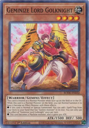 Burst Of Destiny BODE-EN032 Geminize Lord Golknight