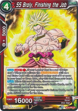 SAIYAN SHOWDOWN BT15-020 SS Broly, Finishing the Job