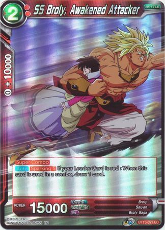 SAIYAN SHOWDOWN BT15-021 SS Broly, Awakened Attacker Foil