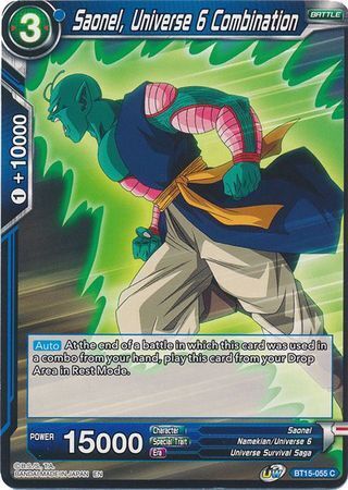 SAIYAN SHOWDOWN BT15-055 Saonel, Universe 6 Combination