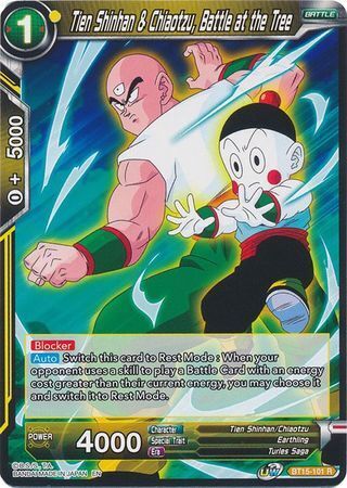 SAIYAN SHOWDOWN BT15-101 Tien Shinhan & Chiaotzu, Battle at the Tree