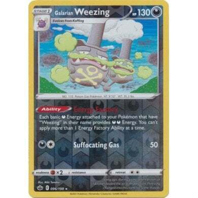 SWSH Chilling Reign 096-198 Galarian Weezing Reverse
