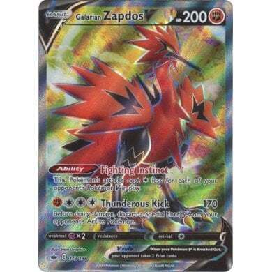 SWSH Chilling Reign 173-198 Galarian Zapdos V