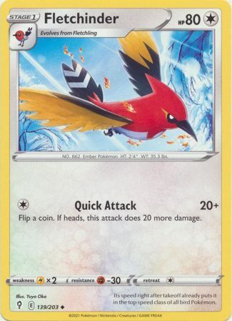 SWSH Evolving Skies 139/203 Fletchinder