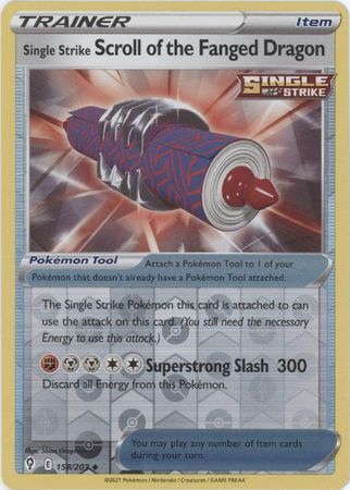 SWSH Evolving Skies 158/203 Single Strike Scroll of the Fanged Dragon Reverse