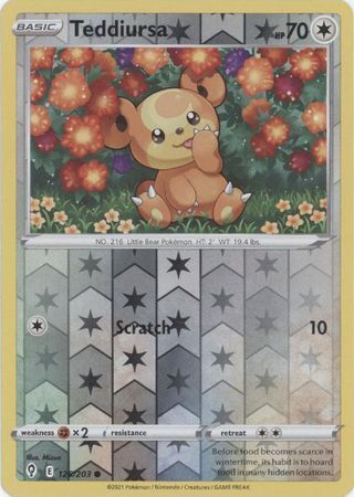 SWSH Evolving Skies 126/203 Teddiursa Reverse