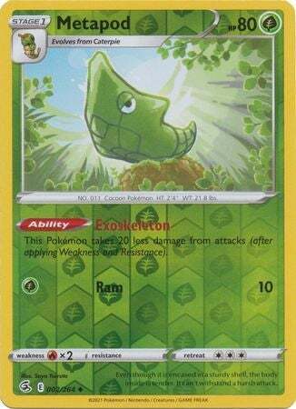 SWSH Fusion Strike 002-264 Metapod Reverse