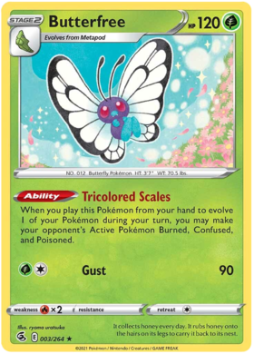 SWSH Fusion Strike 003-264 Butterfree Holo