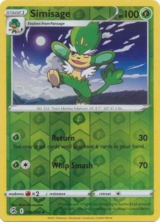 SWSH Fusion Strike 008-264 Simisage Reverse