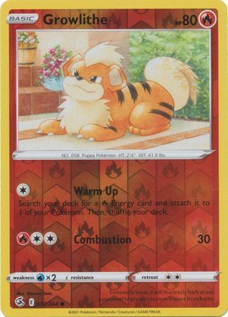 SWSH Fusion Strike 032-264 Growlithe Reverse