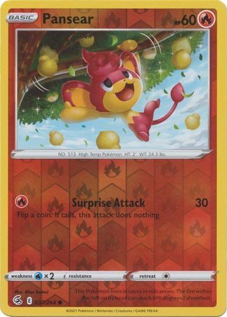 SWSH Fusion Strike 037-264 Pansear Reverse