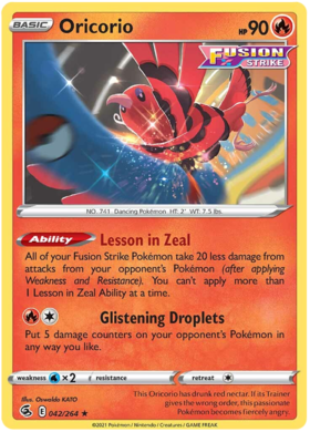 SWSH Fusion Strike 042-264 Oricorio