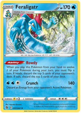 SWSH Fusion Strike 057-264 Feraligatr