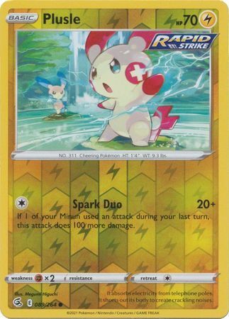 SWSH Fusion Strike 089-264 Plusle Reverse