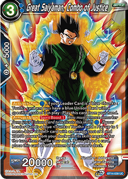 Cross Spirits BT14-039 Great Saiyaman Combo Of Justice