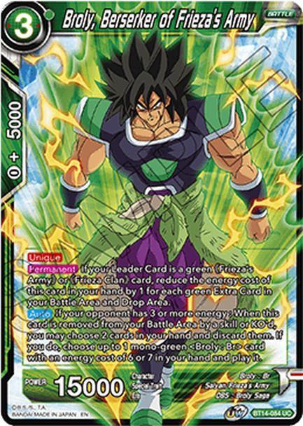 Cross Spirits BT14-084 Broly Berserker Of Friezas Army