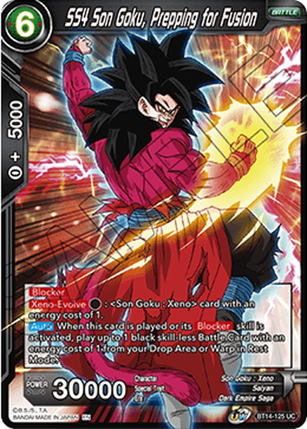 Cross Spirits BT14-125 SS4 Son Goku Prepping For Fusion