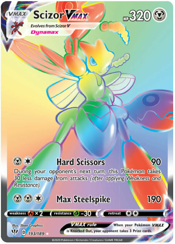 SWSH Darkness Ablaze 193-189 Scizor VMAX