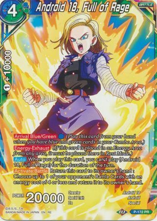 Dragon Ball Super Card Game - Mythic MB-01 P-172 Android 18, Full of Rage