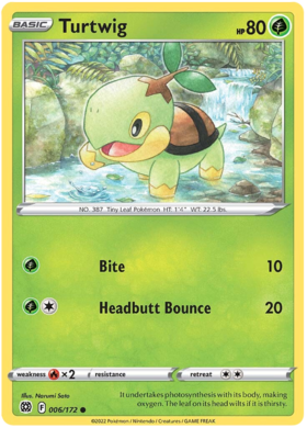 SWSH Brilliant Stars 006-172 Turtwig Reverse