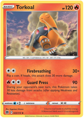 SWSH Brilliant Stars 023-172 Torkoal Reverse