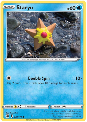 SWSH Brilliant Stars 030-172 Staryu Reverse