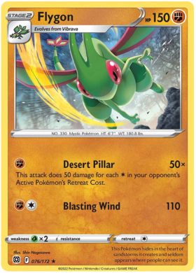 SWSH Brilliant Stars 076-172 Flygon Reverse