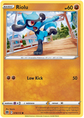 SWSH Brilliant Stars 078-172 Riolu Reverse