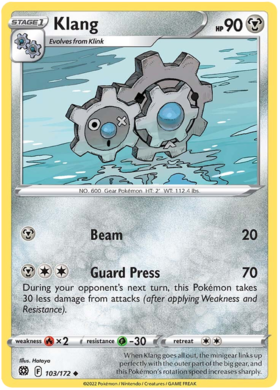 SWSH Brilliant Stars 103-172 Klang Reverse