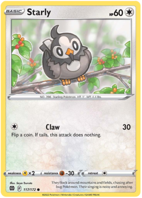 SWSH Brilliant Stars 117-172 Starly