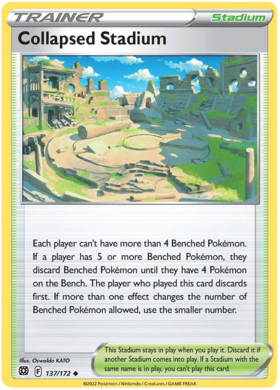 SWSH Brilliant Stars 137-172 Collapsed Stadium Reverse