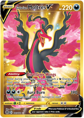 SWSH Brilliant Stars 183-172 Galarian Moltres V