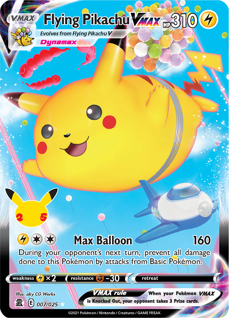 Pokemon Celebrations 007-025 Flying Pikachu VMAX