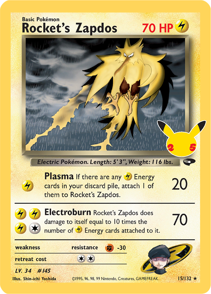 Pokemon Celebrations Rocket's Zapdos Celebrations Classic Collection
