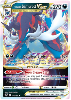 SWSH Astral Radiance 102-189 Hisuian Samurott VSTAR