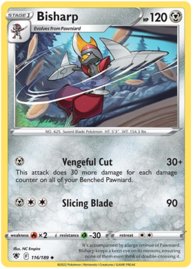 SWSH Astral Radiance 116-189 Bisharp