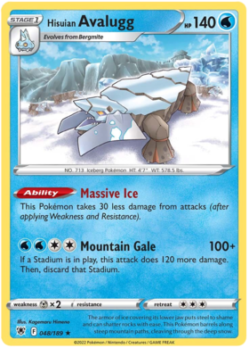 SWSH Astral Radiance 048-189 Hisuian Avalugg