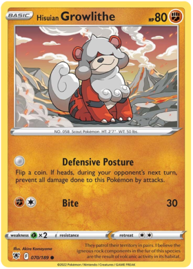 SWSH Astral Radiance 070-189 Hisuian Growlithe