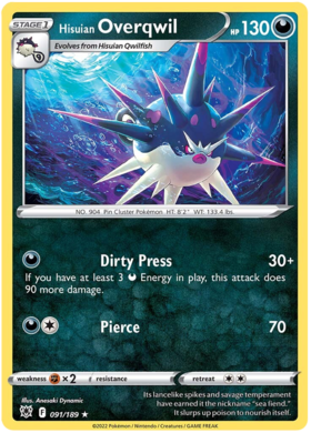 SWSH Astral Radiance 091-189 Hisuian Overqwil