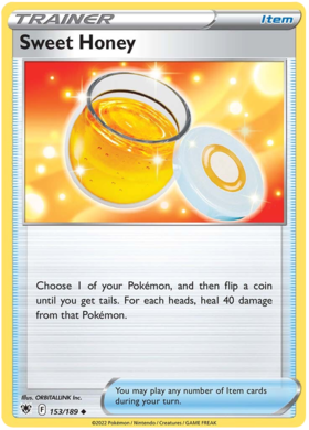 SWSH Astral Radiance 153-189 Sweet Honey