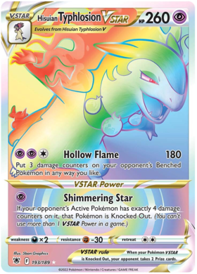 SWSH Astral Radiance 193-189 Hisuian Typhlosion VSTAR