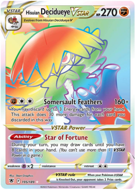 SWSH Astral Radiance 195-189 Hisuian Decidueye VSTAR