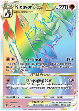 SWSH Astral Radiance 196-189 Kleavor VSTAR