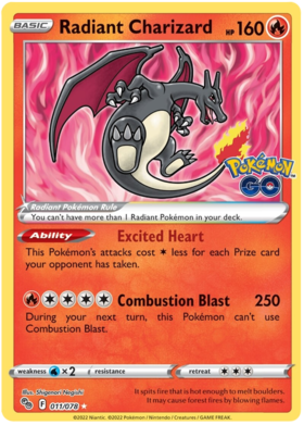 SWSH Pokemon Go 011-078 Radiant Charizard