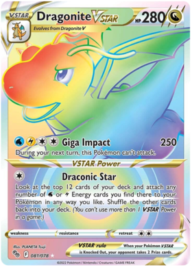 SWSH Pokemon Go 081-078 Dragonite VSTAR