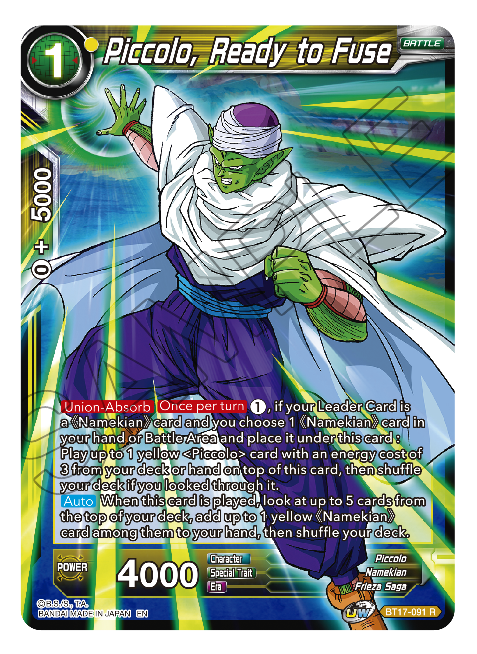 Ultimate Squad BT17-091 Piccolo, Ready to Fuse