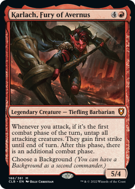 MTG Battle for Baldur's Gate 186/361 Karlach, Fury of Avernus