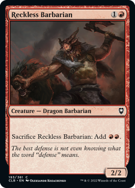 MTG Battle for Baldur's Gate 193/361 Reckless Barbarian