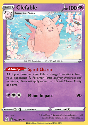 SWSH Lost Origin 063-196 Clefable