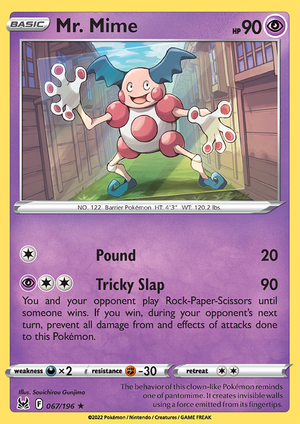 SWSH Lost Origin 067-196 Mr. Mime